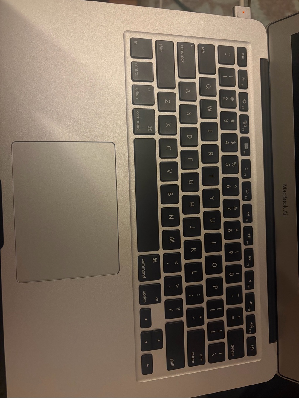 Apple Silver MacBook Air Laptop with Black Keyboard